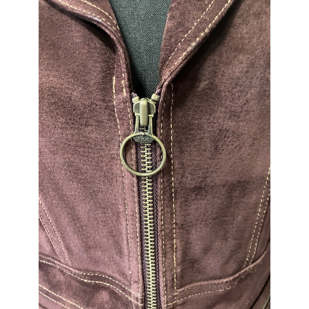 1990's Wilson's Leather Maxima 2 Piece Women's Suit Burgundy Size Large - Picture 3 of 6